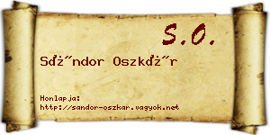 Sándor Oszkár névjegykártya