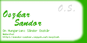 oszkar sandor business card