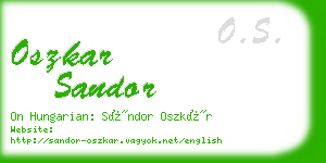 oszkar sandor business card